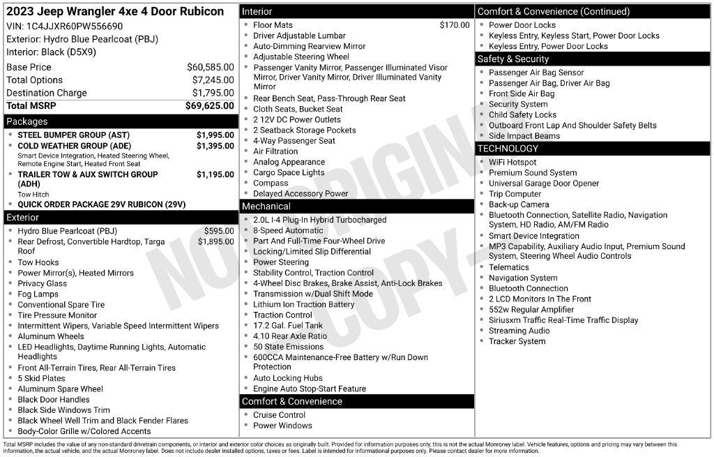 2023 Jeep Wrangler 4xe Rubicon