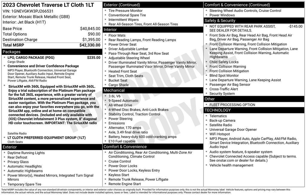 2023 Chevrolet Traverse LT Cloth
