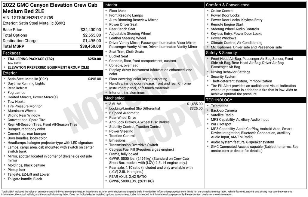 2022 GMC Canyon 2WD Elevation