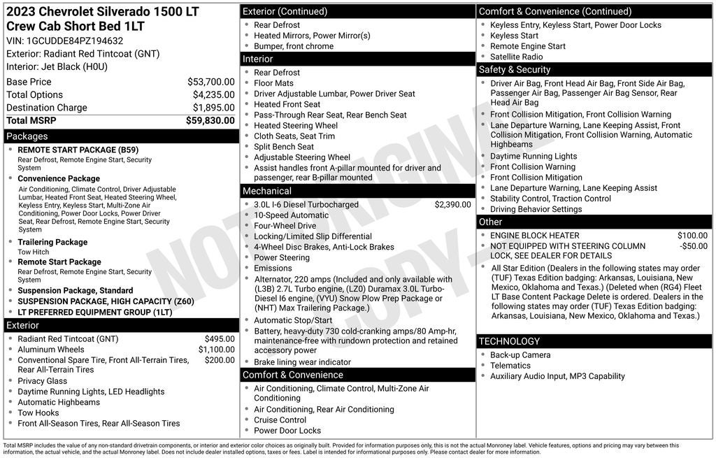 2023 Chevrolet Silverado 1500 LT LT1