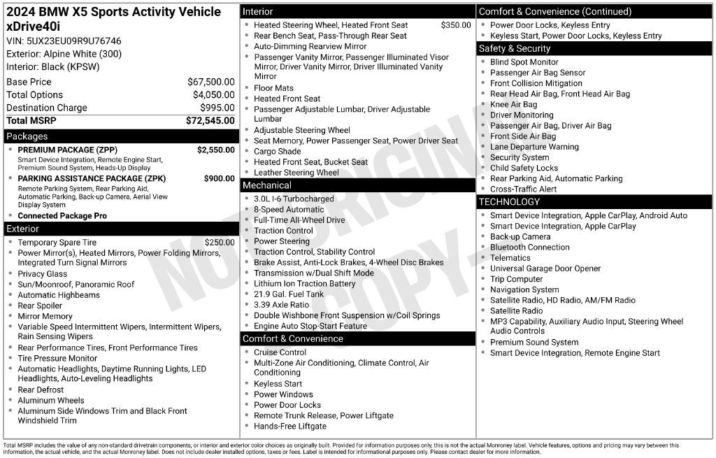 2024 BMW X5 xDrive40i