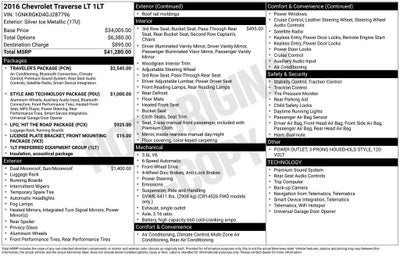 2016 Chevrolet Traverse LT 1LT