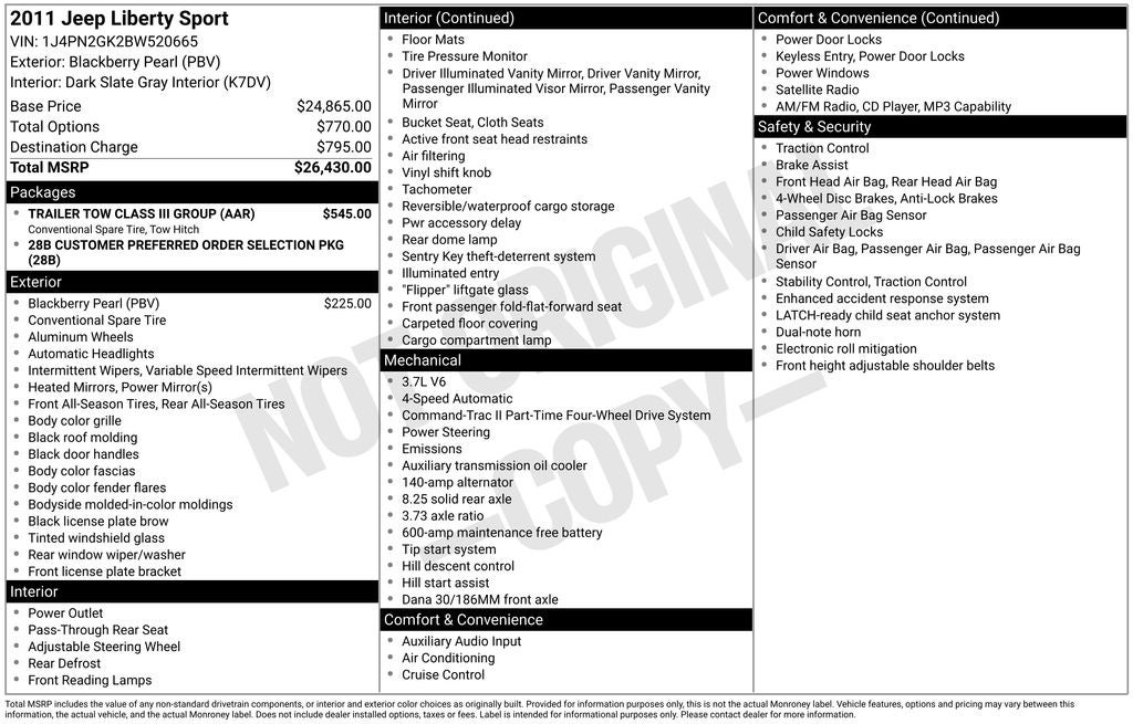 2011 Jeep Liberty Sport