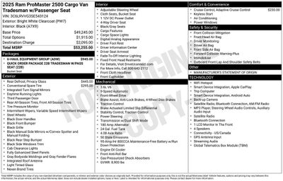 2025 RAM ProMaster 2500 Base