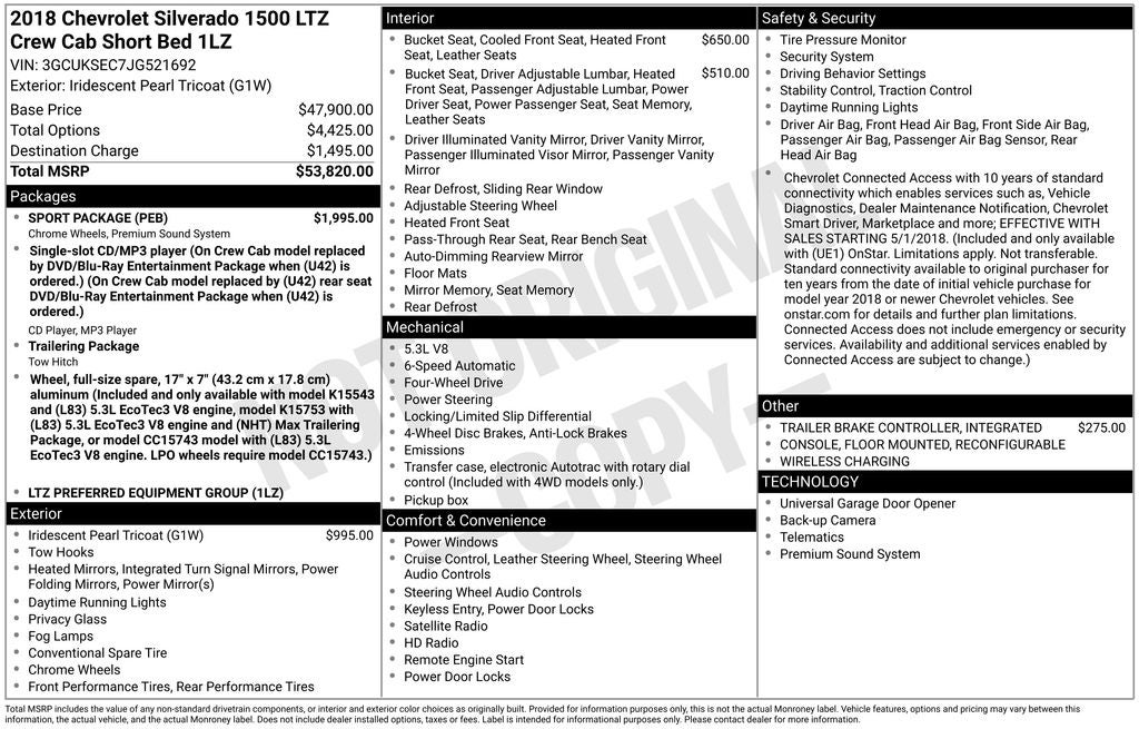 2018 Chevrolet Silverado 1500 LTZ 1LZ