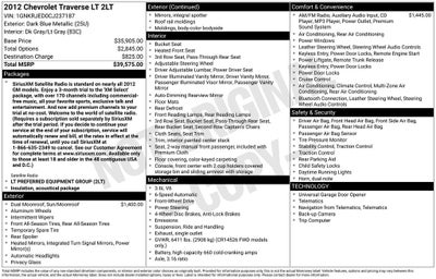 2012 Chevrolet Traverse 2LT 2LT
