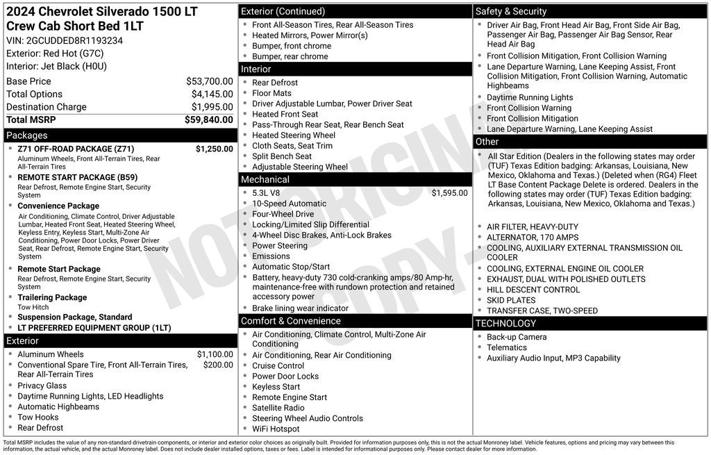 2024 Chevrolet Silverado 1500 LT LT1
