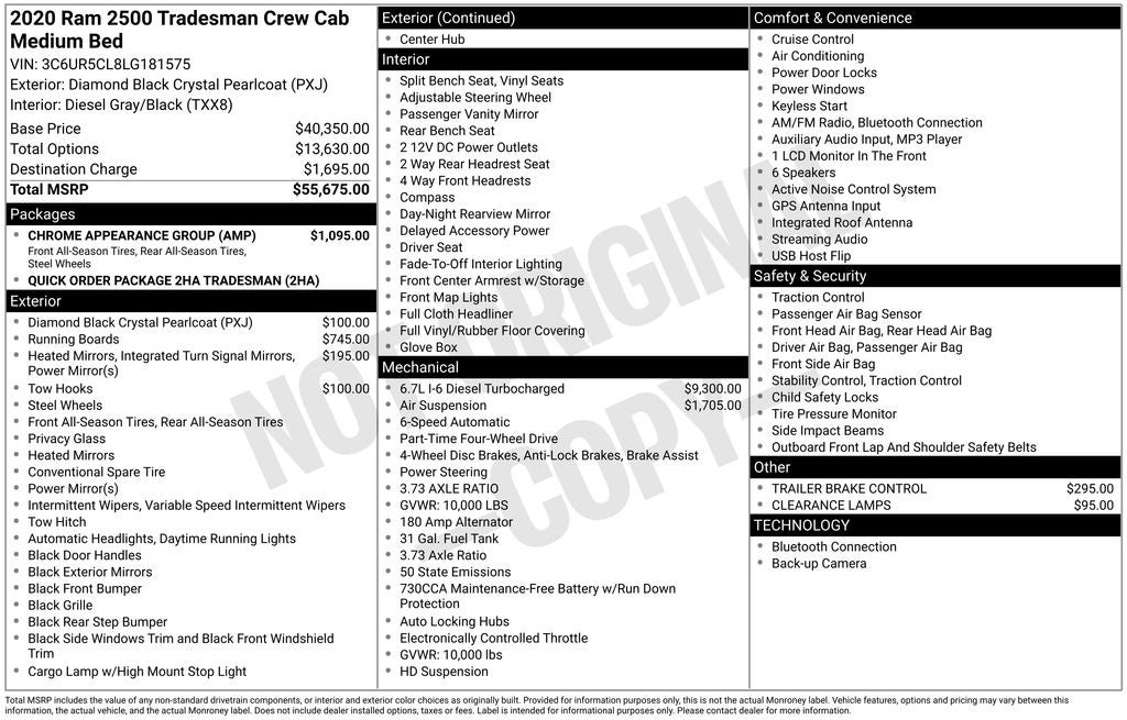 2020 RAM 2500 Tradesman