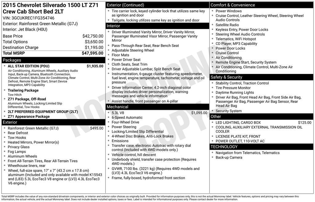 2015 Chevrolet Silverado 1500 LT LT2