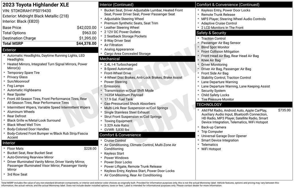 2023 Toyota Highlander XLE